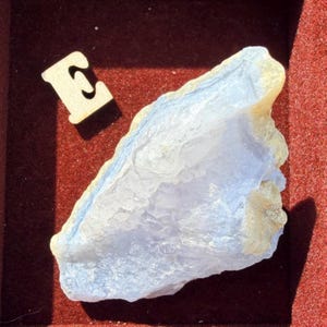 New | Blue Lace Agate Druzy Specimen, Raw Blue Chalcedony Crystal, Natural Sparkling Geode Slice E. 2.7” 88g