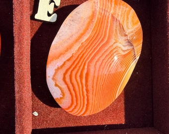 Carnelian Palm Stone Orange Carnelian Crystal Grounding & Energy Support