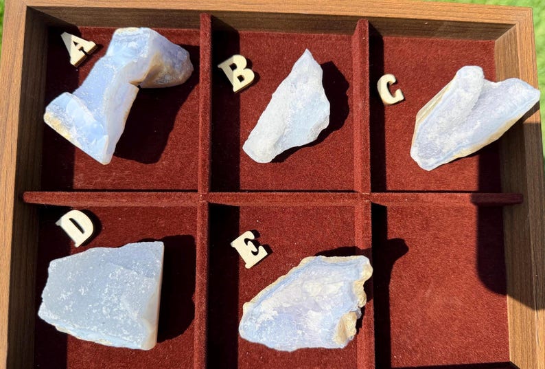 New | Blue Lace Agate Druzy Specimen, Raw Blue Chalcedony Crystal, Natural Sparkling Geode Slice bild 2