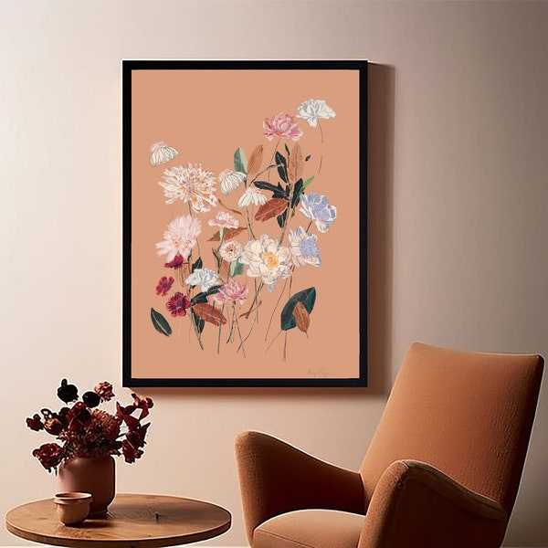 Offerings to the Goddess Print | Abstract Floral Print| Contemporary Art | Romantic Art Print | French Art | Flowers Painting