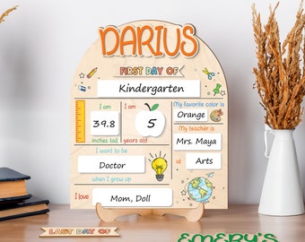 Gepersonaliseerde First Day of School-bord: houten schoolbord
