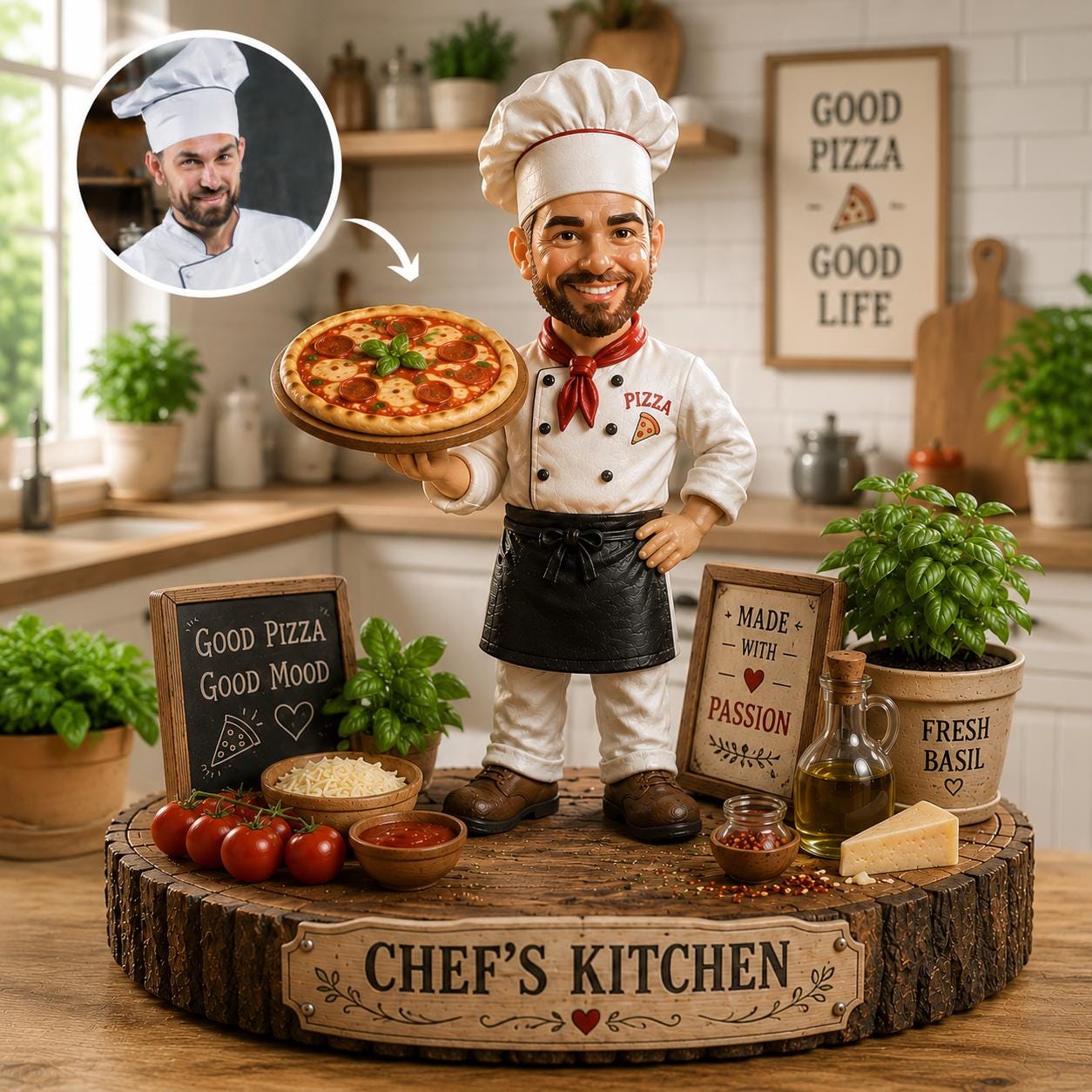 ピザ職人　フィギュア　人形 Pizza Maker Figurine - Etsy