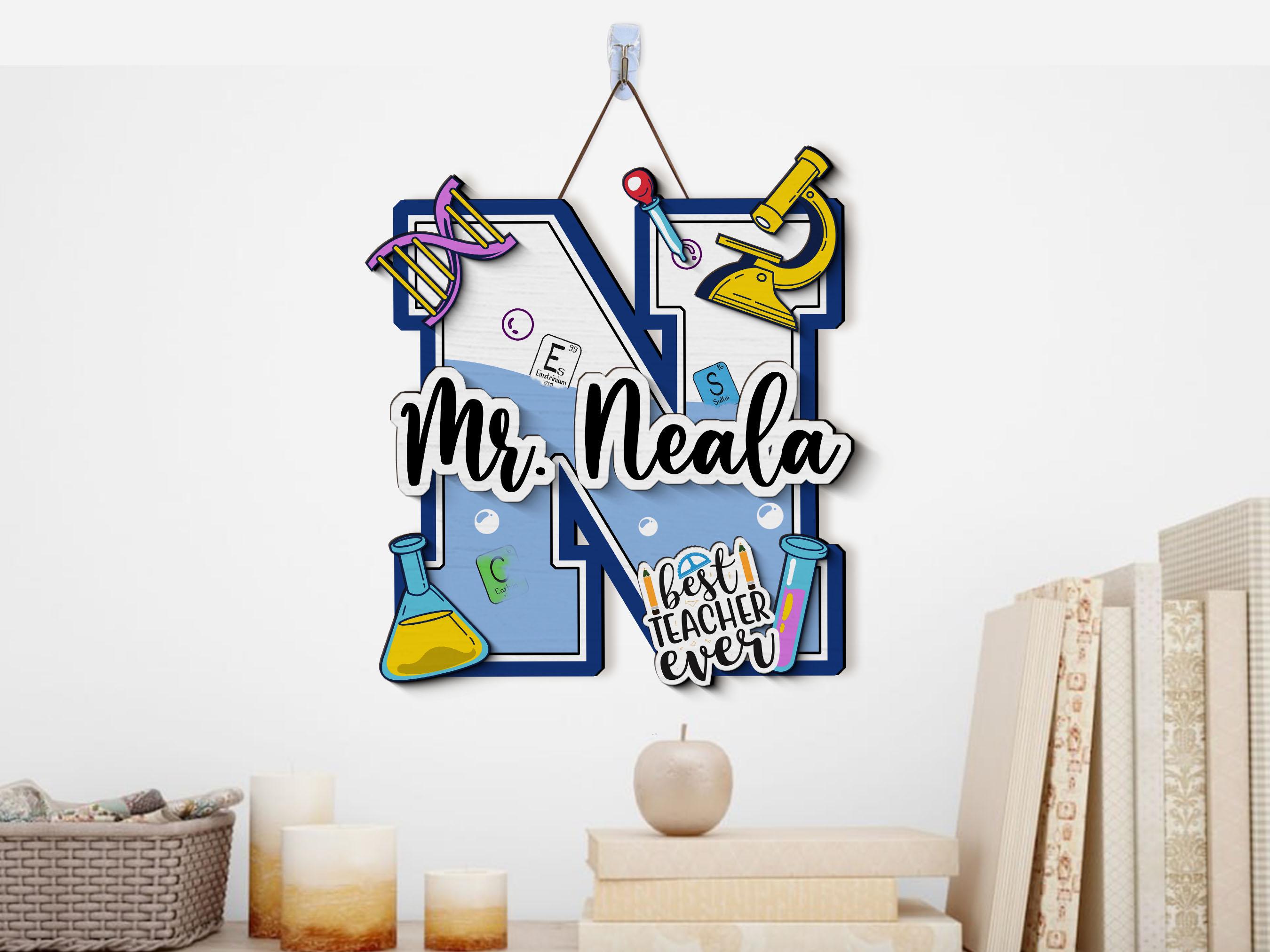 Personalized Science Teacher Door Sign: 3D Wood Name Plaque - Etsy