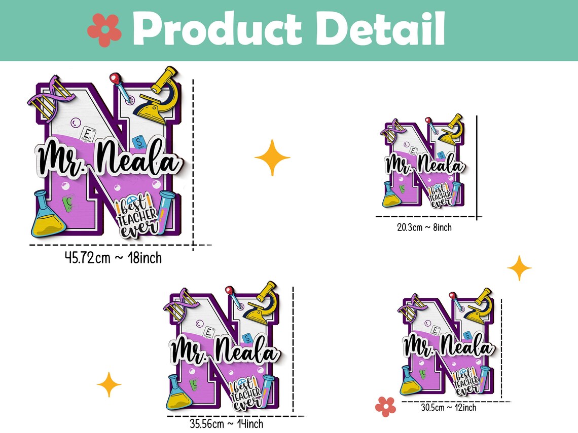 Personalized Teacher Door Sign, Science Lab Sign for Classroom 3D ...