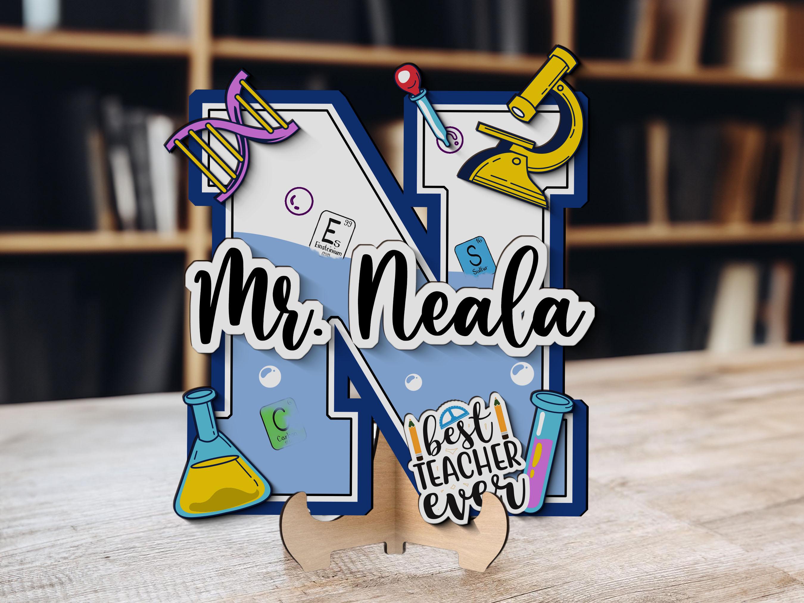 Personalized Science Teacher Door Sign: 3D Wood Name Plaque - Etsy