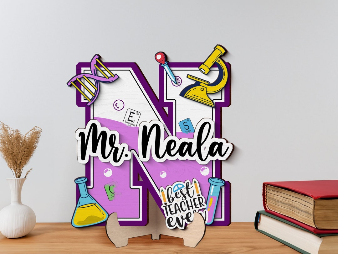 Personalized Science Teacher Door Sign: 3D Wooden Classroom Decor - Etsy