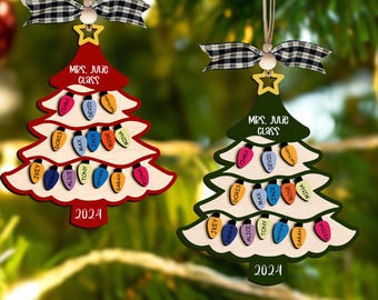 Teacher Christmas Ornament, Personalized Educator Gift, Thank You Teacher Ornament, Instructor Appreciation Gift, End of Year Class List
