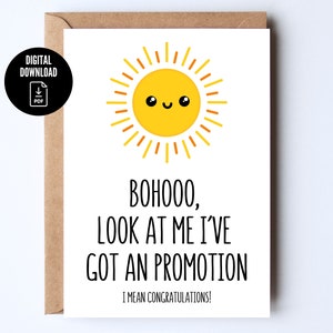 Grappige, sarcastische, digitale promotiekaart voor collega's met zonnemotief *Digital Card*