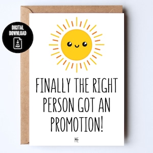 Grappige, sarcastische, digitale promotiekaart voor collega's met zonnemotief *Digital Card*