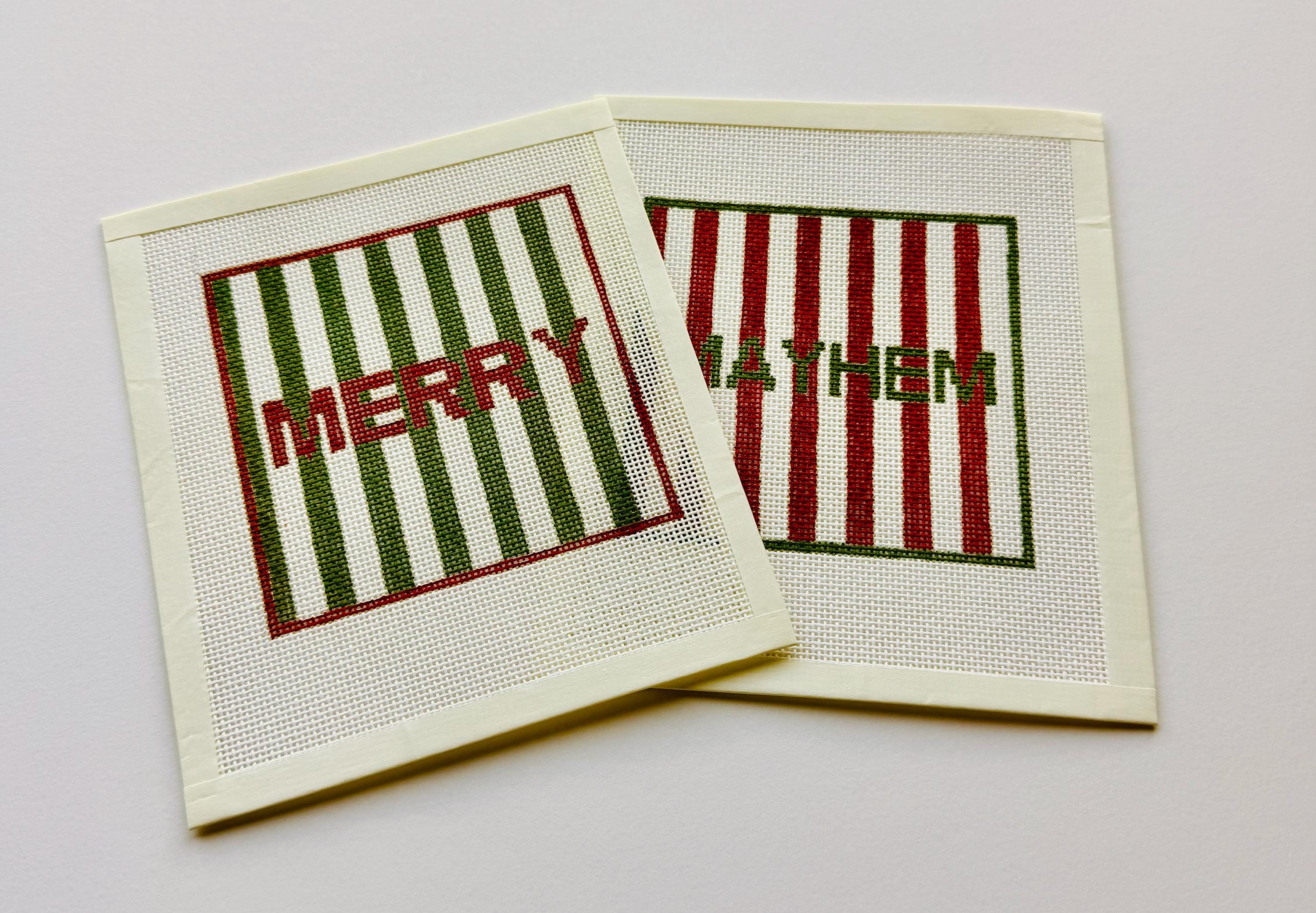 Christmas Needlepoint Coasters- 18 mesh (4x4)