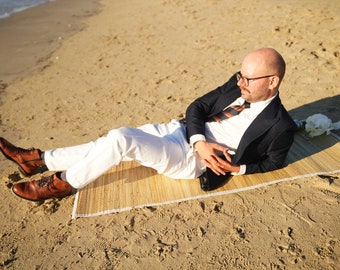 Straw Mat Mr. Sam - beach straw mat- picnic straw mat