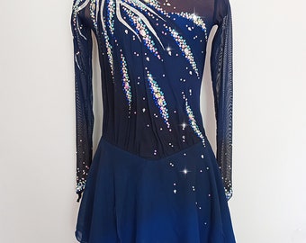 Turquoise Blue Sparkle Figure Ice Skating Competition Dress - Etsy