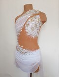 White competition solo lyrical dance costume contemporary leotard product logo