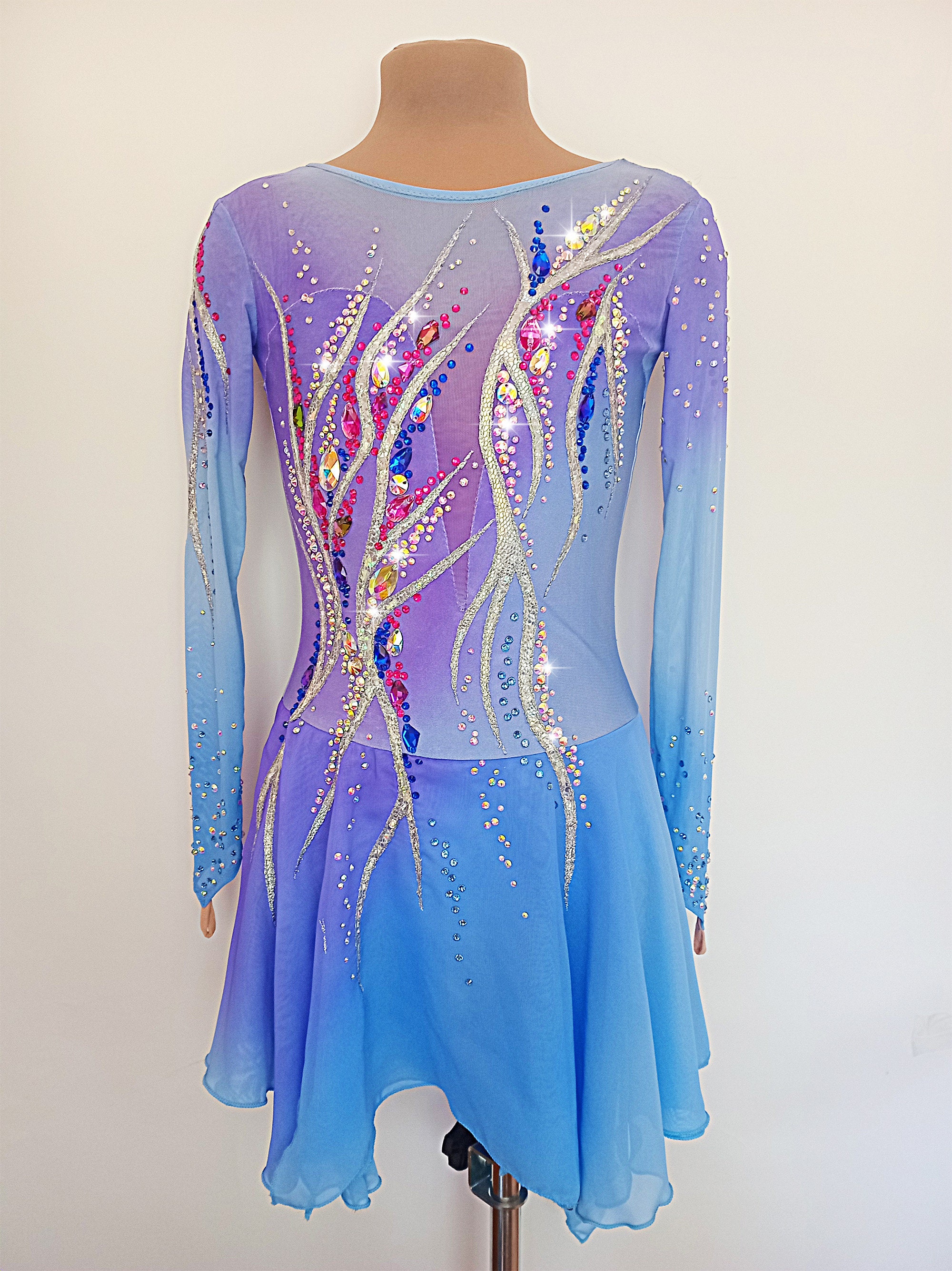 Competition ice figure skating dress long sleeves