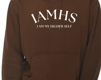 I, AM, HIGHER, SELF, T-Shirt, unisex, comfortable, lightweight, cotton, polyester, Brown, and White