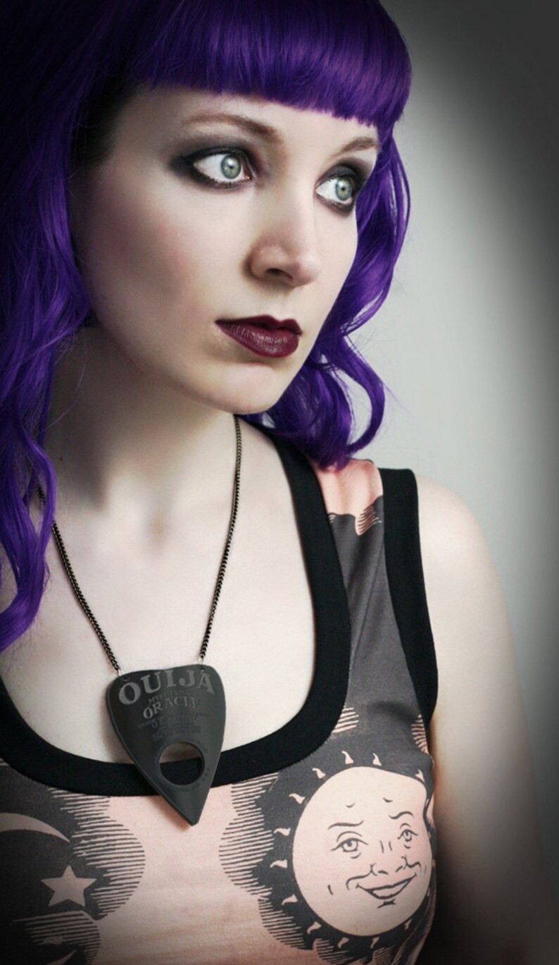 gothic Ouija planchette necklace in black acrylic image 3