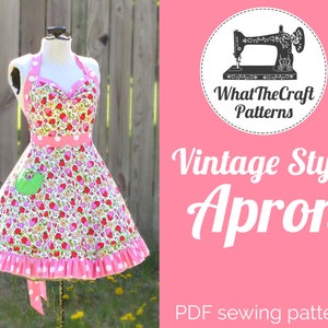 Vintage Style Retro Apron Printable PDF Pattern image 1