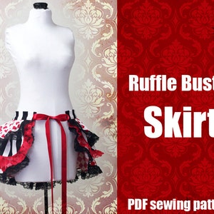Ruffle Bustle Skirt - Printable PDF Pattern XS - 2X