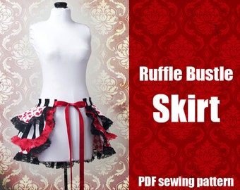 Ruffle Bustle Skirt - Printable PDF Pattern XS - 2X