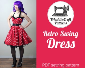 Rockabilly Retro Swing Dress - Printable PDF Pattern