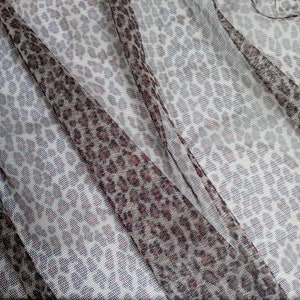 sheer leopard print stretch knit mesh fabric image 2