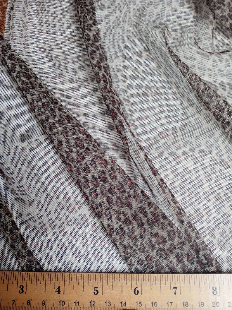 sheer leopard print stretch knit mesh fabric image 2