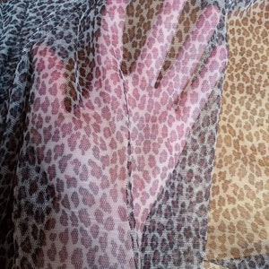 sheer leopard print stretch knit mesh fabric image 3