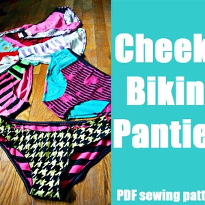 Cheeky Bikini panties or swim suit bottoms WhatTheCraft Printable PDF Pattern XS thru XL image 1