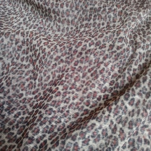 sheer leopard print stretch knit mesh fabric image 1