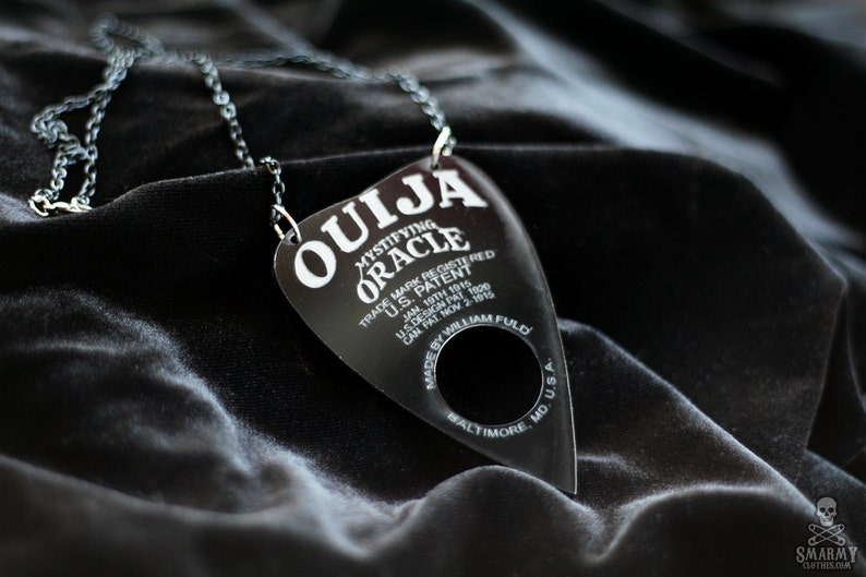 gothic Ouija planchette necklace in black acrylic image 2