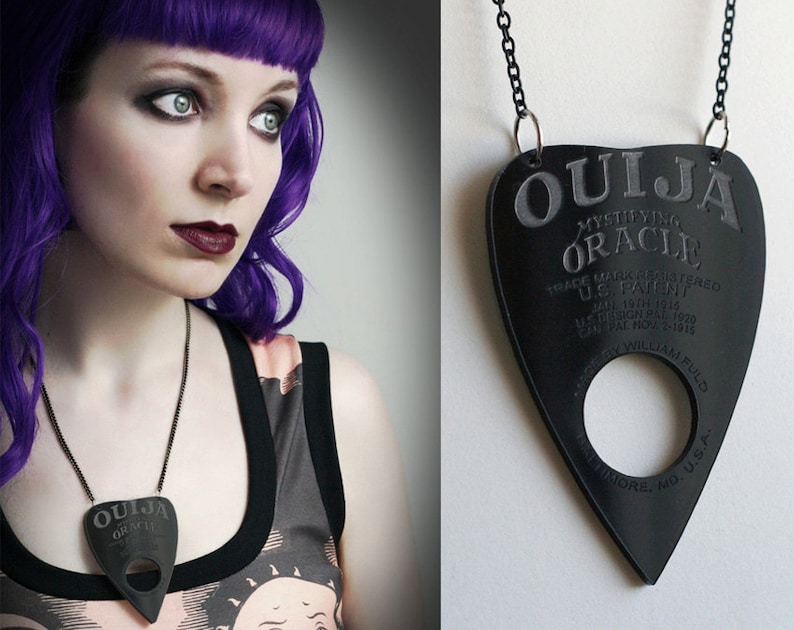 Ciondolo planchette in miniatura con tavola Ouija / Collana