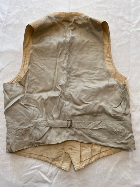 Cream colored Mens waistcoat, antique - image 2