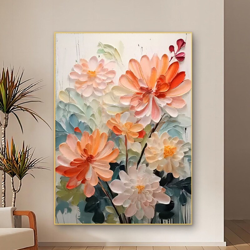 View of Textured Wall Art Flower - Etsy