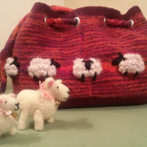 Sheep in the Meadow Felted Satchel image 1