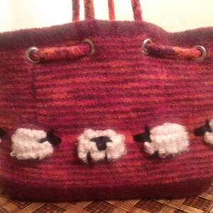 Sheep in the Meadow Felted Satchel image 2
