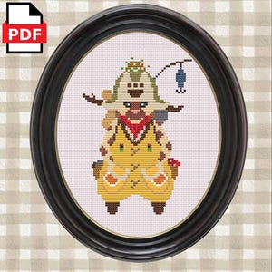 Monster Hunter - Palico Cross Stitch Pattern- Modern Colourful Cross Stitch - Digital PDF Instant Download