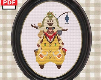 Schema punto croce Monster Hunter Palico – Ricamo videogioco (schema PDF)