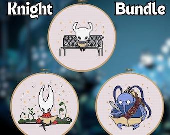 Hollow Knight Cross Stitch Pattern – Hornet & Cornifer Bundle (PDF)