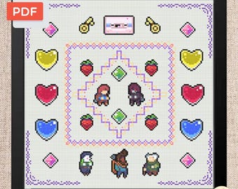 Celeste Characters Cross Stitch Pattern - Video Game Embroidery (Digital PDF)