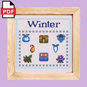 Stardew Valley - Winter Charts - Cross Stitch Pattern - Digital PDF Instant Download