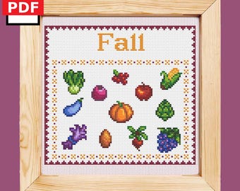 Stardew Valley - Höstdiagram - Korsstygnsmönster - Digital PDF Direktnedladdning