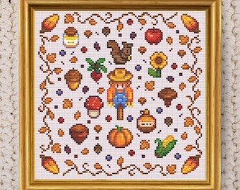 Stardew Valley Fall - Korsstygnsmönster - Digital PDF Direktnedladdning