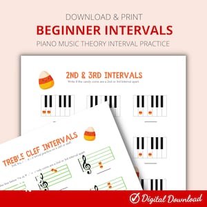 Beginner Music Theory | Interval Practice| Fall Theme | US Letter