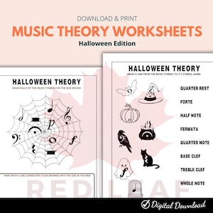 Halloween Music Theory Worksheets | Printable Music Symbols Activity for Kids | Fun Music Classroom & Piano Lesson Game | PDF | US Letter