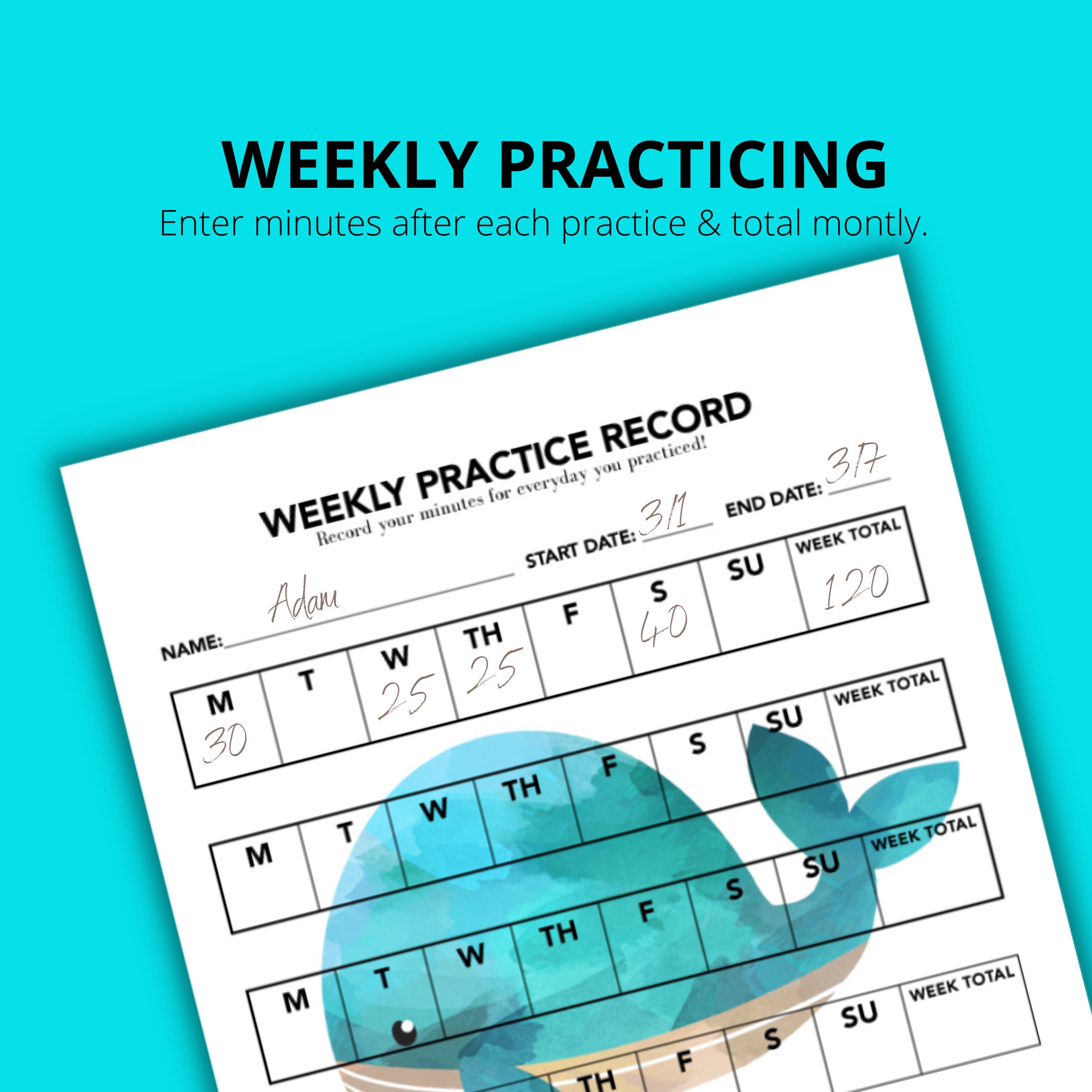 Practice Log Piano Practice Record instrument Practice Log Practice ...
