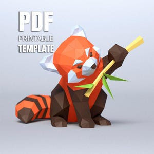 Bricolages en papier 3D – Panda – /Papercraft/Papercraft 3D/Papercraft Origami/Bricolage 3D Pepakura/Décoration murale/Modèle 3D