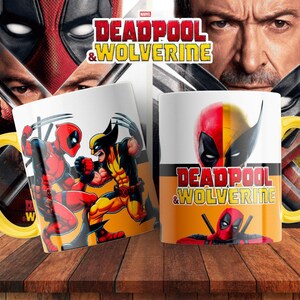 Pu&ograve; includere: Due tazze in ceramica bianca con manici gialli. Una tazza presenta una grafica di Deadpool e Wolverine che combattono. L'altra tazza presenta una grafica delle teste di Deadpool e Wolverine con il testo "DEADPOOL & WOLVERINE".