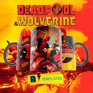 Paquete de envoltura para tazas - DEADPOOL&WOLVERINE - Alta calidad PNG, 11oz, descarga digital