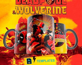 Mug Wrap Bundle - DEADPOOL&WOLVERINE - High Quality PNG, 11oz, Digital Download