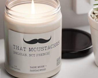 THAT MOUSTACHES Candle | Hercule Poirot Gift | Agatha Christie | Book inspired Candle | Literary Candle | Bookish Gift